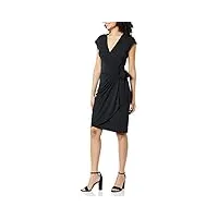 amazon essentials robe cache-cœur classique, manches cape (disponible en grande taille) femme, noir, xl