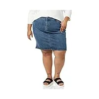 amazon essentials jupe en jean classique à 5 poches (disponible en grande taille) femme, délavé moyen, 40
