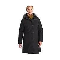 marmot wm's chelsea coat, manteau d'hiver à capuche imperméable et isolé, parka en duvet chaude et coupe-vent, doudoune respirante, black, xxl femme