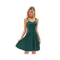 grace karin robe cocktail sans manches haut moulante base a-line robe elégante pour femme à la mode vert l