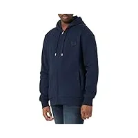 gant reg tonal shield full zip hoodie sweatshirt capuche, evening blue, xxl homme