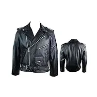 perfecto classic brando veste de moto en cuir de buffle véritable pour homme, noir , xxxxl