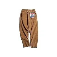 yujun pantalon de velours côtelé marron hommes solide harajuku hétéro pantalon cargo vintage casual streetwear pantalon de pantalon de safari xl