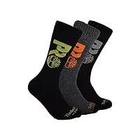 timberland boot socks gift set chaussettes pour bottes, noir-lot de 3, l homme