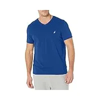 nautica t-shirt à manches courtes et col en v pour homme, bleu marine, taille 3xl