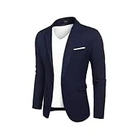coofandy veste blazer freiziet pour homme veste de costume moderne automne veste sportive coupe regular costume un bouton grandes tailles bleu marine 3xl