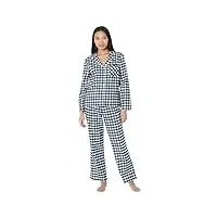 ugg women's set ophilia ensemble pyjama pour femme, noir/blanc à carreaux