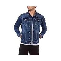 red bridge veste en jean pour hommes blouson de transition en denim avec boutons et poches bleu foncé s