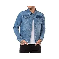 redbridge veste en jean pour hommes blouson de transition en denim avec boutons et poches bleu clair m