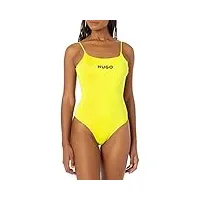 hugo haut de bikini triangle emblématique coupe ajustée maillot de bain une pièce, jaune vif, xl femme