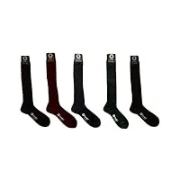 coolorfool pack de 5 mi-bas - chaussettes hautes - laine mérinos haut de gamme pour l'hiver - homme - 1x noir, 1x bleu nuit, 1x vert foncé, 1x bordeaux, 1x marron chiné t41/42