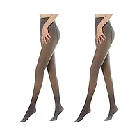 turmin collants d'hiver, 2 paires de jambes minceur collants thermiques polaire chaud femmes translucide slim extensible pantalon taille haute leggings, noir-320g(-10-5℃