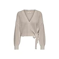only onlbreda wrap l/s cardigan knt noos, pumice stone, s femme