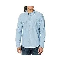 lucky brand chemise à manches longues santa fe western, chambray, xl homme