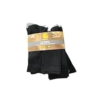 carhartt chaussettes homme polyester/nylon/spandex chma2416c6 (work crew 6 paires) noir (taille l)