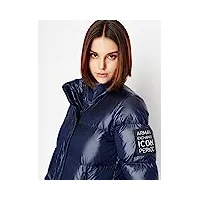 armani exchange manteau long pour femme - logo brodé - couche négative - taille xs