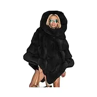 orandesigne sweats à capuche femme chaud pull polaire hiver manteau cape sherpa jacket geant veste grande taille Élégante fluffy blouson bomber mode cardigan noir one size