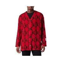 just cavalli pull sweater, 305j red jacquard, 3xl homme
