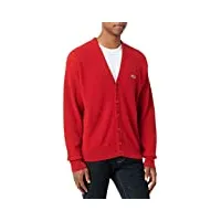 lacoste cardigan relaxed fit homme rouge s