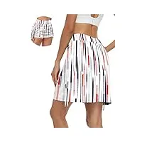soneven jupes et jupe shorts femme sport golf jupe tennis femme ete avec poches et mini jupe plissées à cordon de serrage réglable courte blanc l