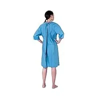 confezioni lella chemise de nuit hôpital ouverte derrière - blouse hôpital dégent, bleu ciel, taille unique