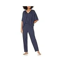 natori shangri la caftan pyjama longueur 61-66 cm entrejambe 71,1 cm ensemble de pijama, ht night blue, xl femme