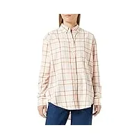 gant d2. relaxed check flannel shirt blouse, silver peony, 40 femme