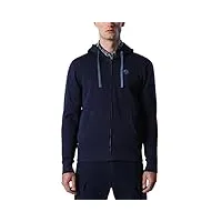 north sails hoodie full zip sweatshirt w/logo capuche, bleu marine, l homme