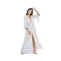 maaji backyard myla kimono multi-façons vêtement couvrant de maillot de bain, blanc, m femme