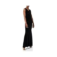 gina bacconi robe longue en velours pour femme cocktail, noir, 50