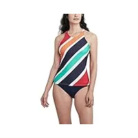 nautica maillot de bain tankini standard à dos croisé pour femme avec double bretelles, multicolore, taille xl