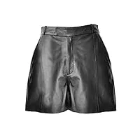 zerimar short femme | bermudas short en cuir | shorts Élégants pour femmes | femmes robe pantalon | couleur : noir taille 44