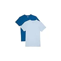 psycho bunny lot de 2 t-shirts à col rond pour homme, bleu crépuscule/jet, taille xl