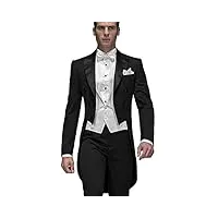 ddsp pantalon de manteau noir hommes costumes sets slim ajustement smoking smoking smoking costume costume de costume bal blazer blanc gilet blanc (color : black, size : 3xl.)