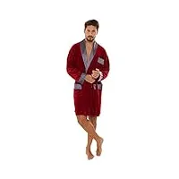 forex lingerie élégant peignoir/robe de chambre en velours ou peignoir/ robe de chambre sportif en coton, court bordeaux, l