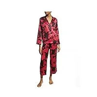 natori ensemble pyjama mandarine rouge noir taille m, rouge/noir, medium