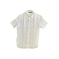 nautica chemise classique en lin doux à manches courtes pour hommes, white-417, xxl
