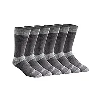 dickies chaussettes dri-tech moisture control crew pour homme, 3.0 coussin complet anthracite (6 paires), shoe size: 12-15