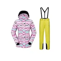 combinaisons de neige combinaisons de ski d'hiver costumes ski sports de plein air les femmes Épaissie chaud respirante résistant à l'usure ski à séchage rapide veste imperméable pantalon de ski taill