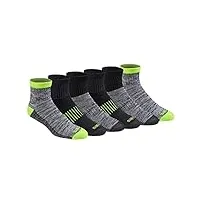 dickies dri-tech chaussettes pour homme contrôle de l'humidité, jaune et noir haute visibilité (6 paires), pointure: 35-39 eu