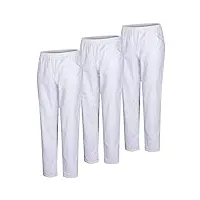 misemiya - pack 3 pcs - pantalon sanitaire unisex - uniformes medicales uniformes sanitaires pantalon de travail - réf 8312 * 3 pcs - small, blanc 21