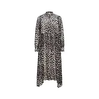 boss femmes dileora robe-chemise à imprimé léopard avec détails smockés