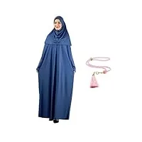 modish group vetement de priere pour femme avec chapelet hijab, vetements musulman pour femmes, robe abaya (fr/es, alpha/lettres, taille unique, taille normale, taille normale, violet)