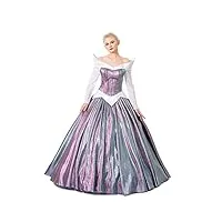 sfwxcos costume de princesse aurore de luxe pour adulte, robe longue violet, belle au bois dormant, magnifique, pour halloween, carnaval, cosplay 3xl