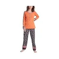ringella lingerie 2561219 pyjama pour femme avec boutonnière, tuile, 46