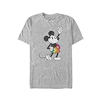 disney big & tall classic tie dye mickey stroked men's tops short sleeve tee shirt, athletic heather, large tall