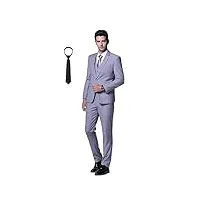 cloudstyle costume homme formel un bouton à la mode slim fit quatre pièces(blazer+ pantalon+ gliet+ cravate) gris clair xl