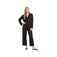 natori classic decadence ensemble pyjama 2 pi ces haut et pantalon noir taille m, noir, medium