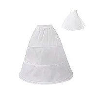 crinoline de sous jupes de bal, 3 couches cerceaux, jupon pour robe mariée de mariage, demoiselles d'honneur costume nuptiale soirée fête blanc