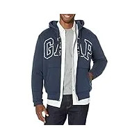 gap sweat zippé avec logo sherpa sweatshirt à capuche, night shadow, l homme